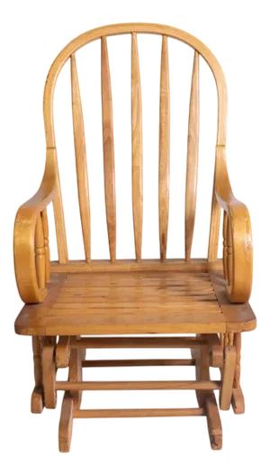 Vintage Rocking Chair in Wood with Smooth Motion and Design