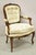 Vintage Heritage French Country Louis XV Style Cane Back Fauteuil Arm Chair. Item features a solid wood frame, distressed...