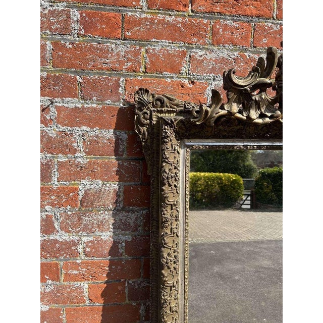 W: 97cm (38.2")h: 190cm (74.8")d: 5cm (2") a fabulous large antique french 19th century carved wood & gesso silver/gilt...