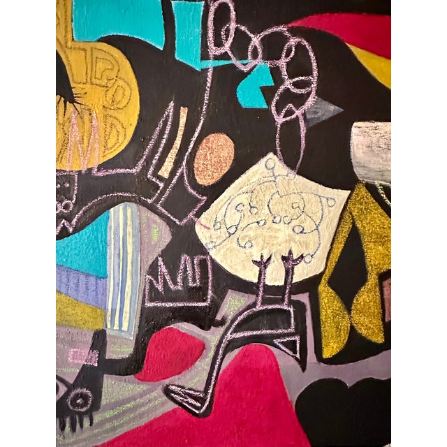 Alinol, Composition, 2019, Gouache, Framed, in Very Good conditions. Designed from 2000 This piece has an attribution...