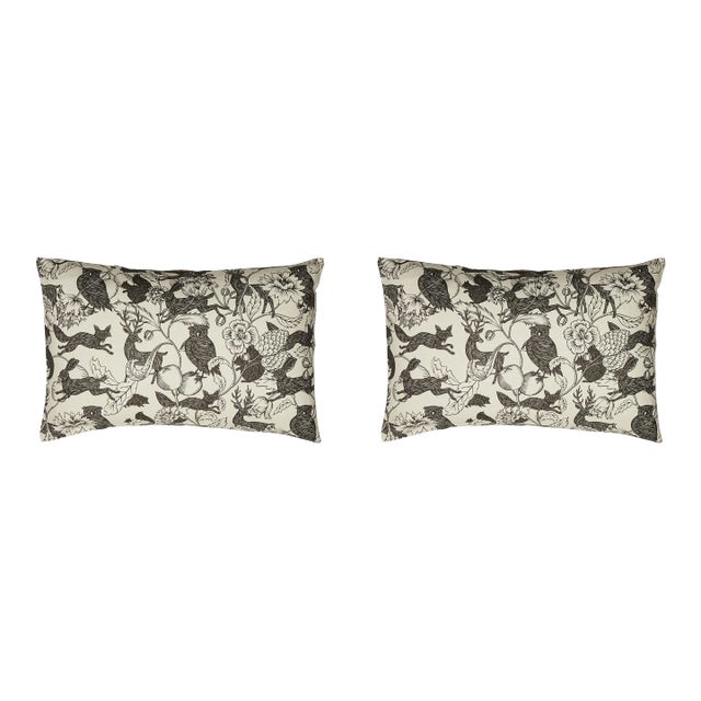 Pair of Crepuscule Linen Cushions by Antoinette Poisson, Paris For Sale