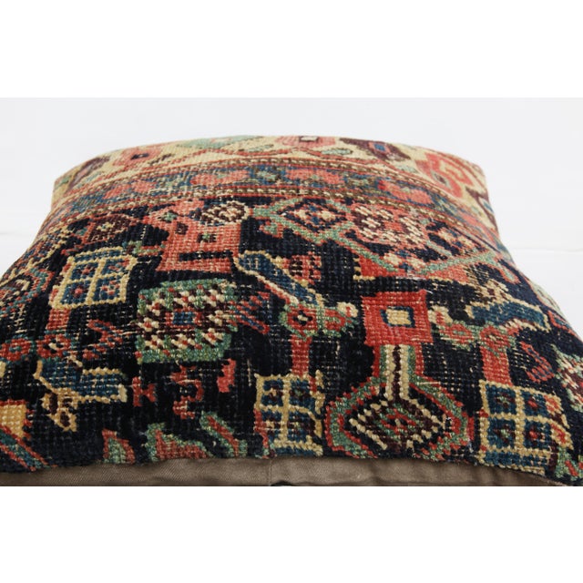 Art Deco Handwoven Made From Antique Rug Pillow Cover -20'' X 20'' For Sale - Image 3 of 11