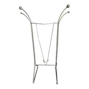 Vintage French Machine Age Valet Metal Stand Ball Feet Atomic Design
