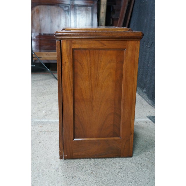 Antique Neoclassical Edwardian Walnut Singer Parlor Cabinet Dry Bar Console 30" For Sale - Image 11 of 18