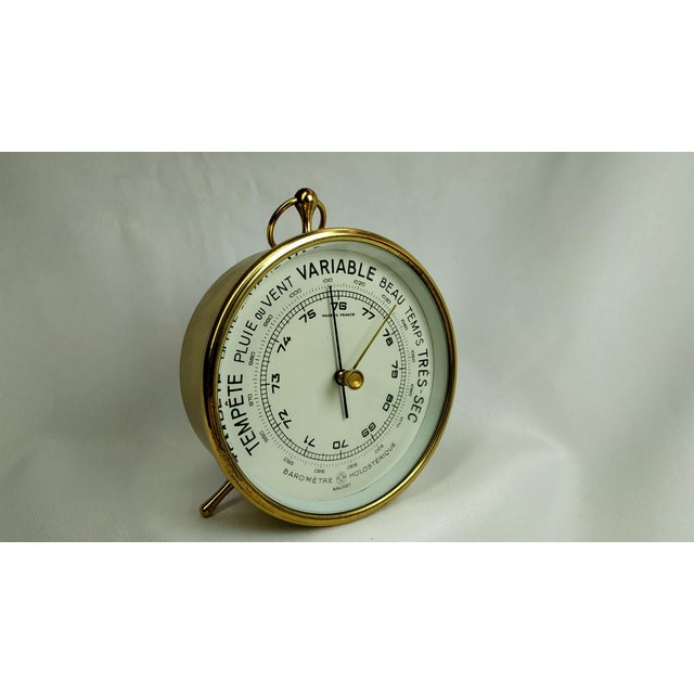 Metal A French Brass Cased Barometer, by Phbn (Pertuis Hulot Bourgeois Naudet), 20th Century For Sale - Image 7 of 7