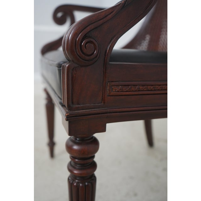 Theodore Alexander Regency Style Double Cane Back Leather Seat Chair For Sale - Image 14 of 18