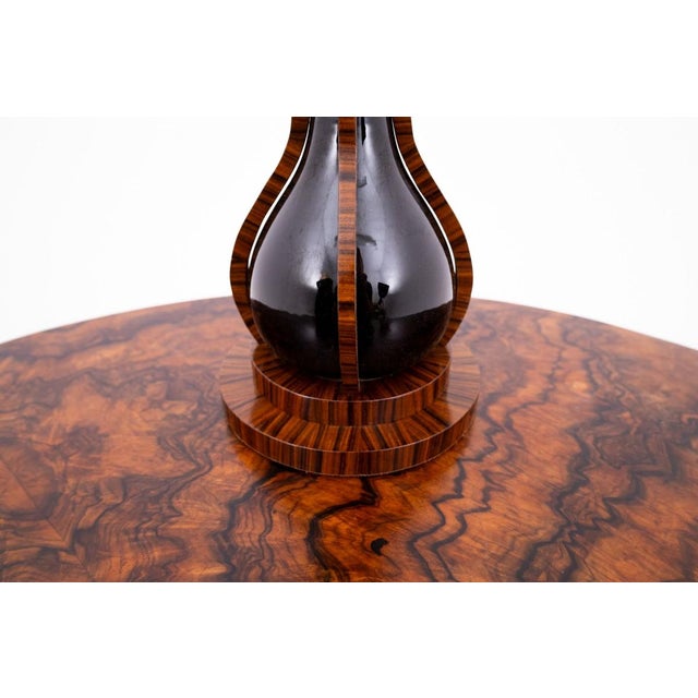 Art Deco Lamps in Wood, Ceramic, and Glass, Poland, 1950s, Set of 2 For Sale - Image 3 of 6