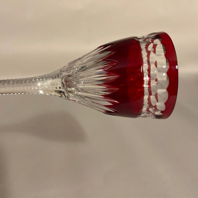 Vintage Faberge Ruby Stemmed Cordial Glass For Sale - Image 6 of 7