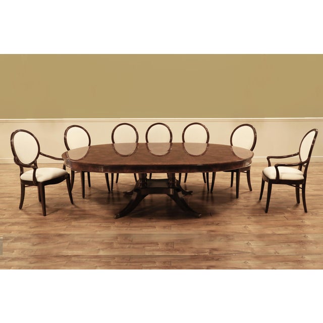 72-Inch Mahogany Pedestal Table With Self-Storing Leaf Opens to a 72 X 100 Inch Oval, an Ap Exclusive by AntiquePurveyor. For Sale - Image 10 of 18