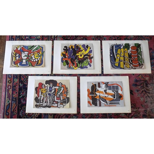 Red Vintage Mid 20th Century Fernand Leger Signed Limited Edition Cubist Lithographs - Set of 5 For Sale - Image 8 of 8