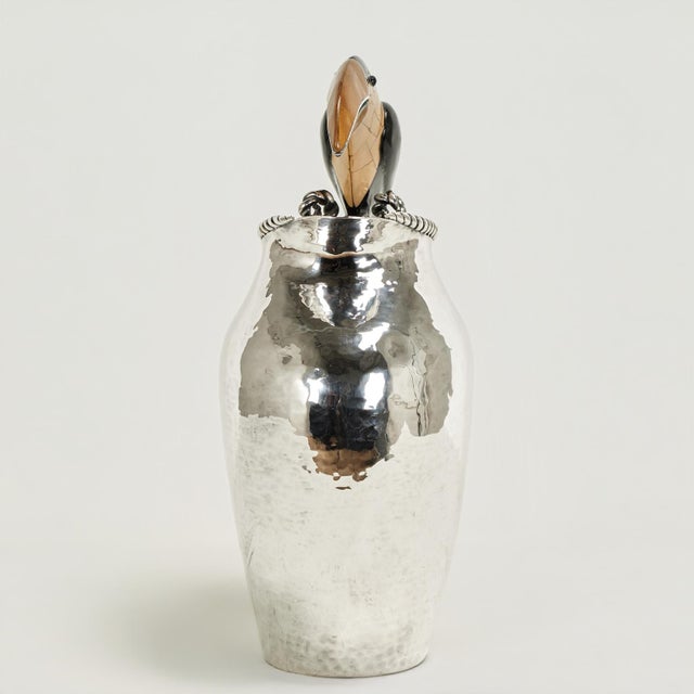 Mid Century Silver Plate Pitcher With Toucan Handle by Emilia Castillo For Sale - Image 4 of 9