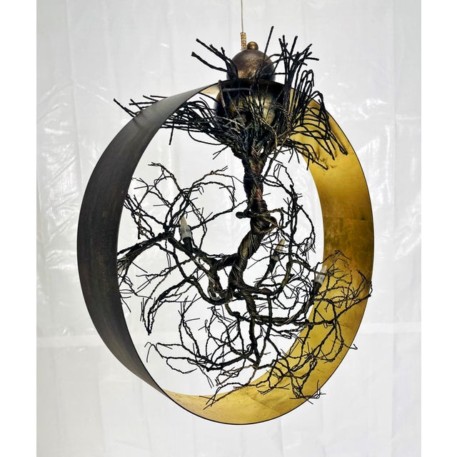 Handmade “Roots” Table Lamp by F+m Fos, Oxidized Gold Ring, Greece For Sale In Los Angeles - Image 6 of 18