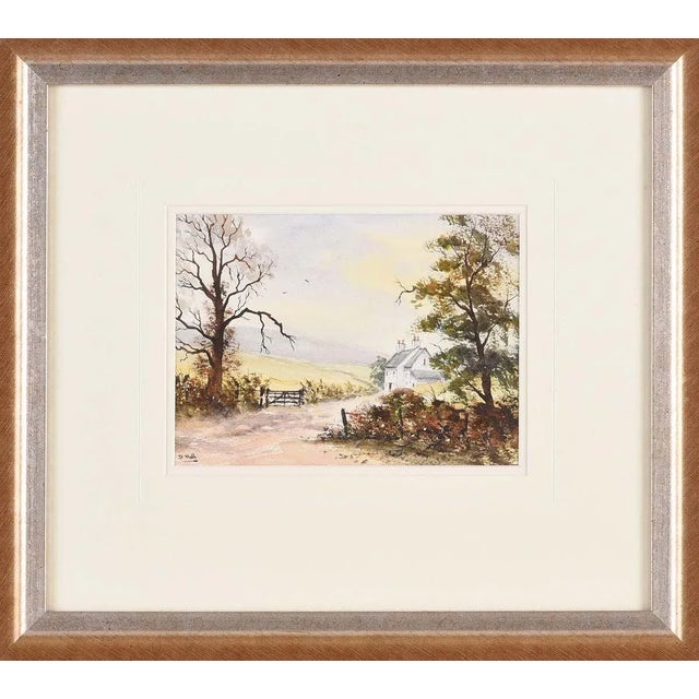 Original Watercolour Painting of a Farmhouse in the Northern Ireland Countryside, 1995 For Sale