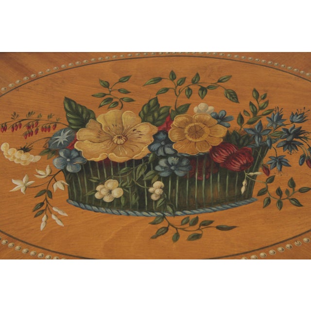 Set of 4 Adams Style Paint Decorated Satinwood Nesting Tables For Sale - Image 10 of 14