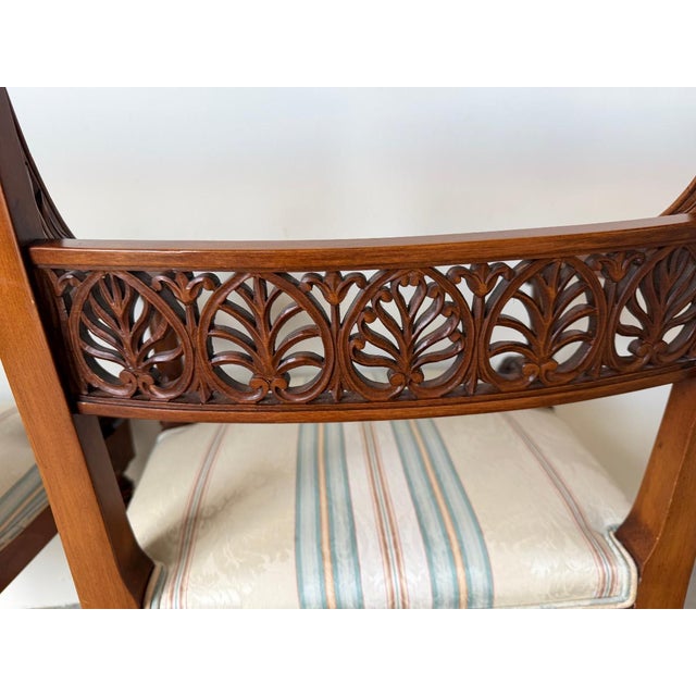 Vintage Neoclassical George Jacob-Style Carved Wood Armchairs – A Pair For Sale - Image 14 of 16