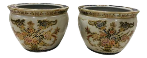 Late 20th Century Miniature Goldfish Bowl Cache Pots