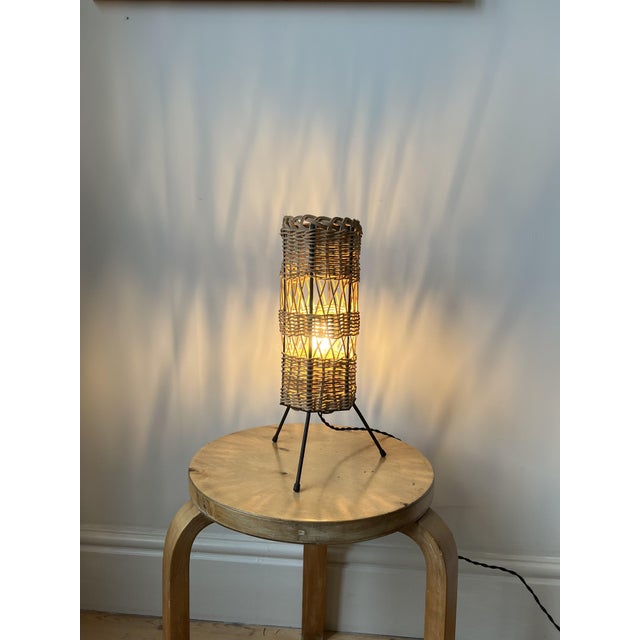 Vintage French Rattan Table Lamp, 1960 For Sale - Image 15 of 15