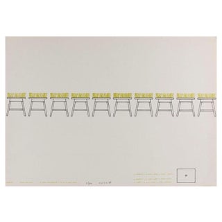 Enzo Cucchi, Project-Table with Lawn, Lithograph For Sale