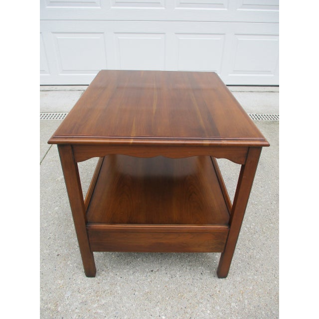 Statton Furniture Cherry Chippendale Side Tables For Sale - Image 4 of 11
