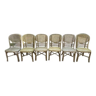 6 Palecek Dining Chairs For Sale