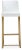 Transitional Denmark White Vegan Leather & Gold Steel Bar Stools - Set of 2 For Sale - Image 3 of 12
