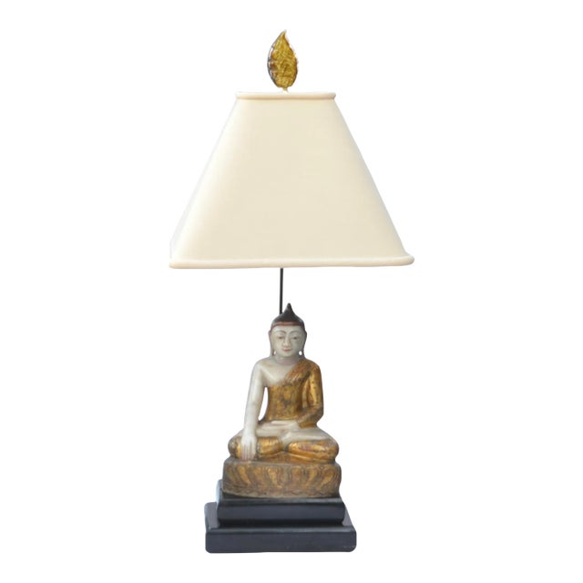 Large 18th Century Alabaster Buddha Lamp For Sale