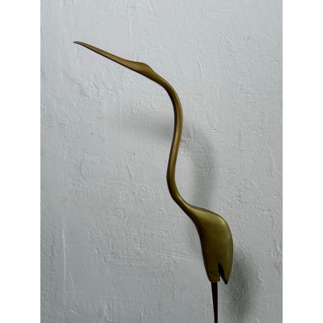 Brazilian Mid-Century Bronze Heron Sculptures - A Pair For Sale - Image 10 of 12