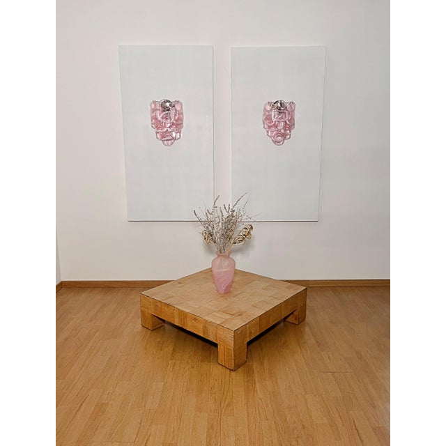 Vintage Italian Murano Wall Lights with Pink Lattimo Glasses, 1990s, Set of 2 For Sale - Image 10 of 14