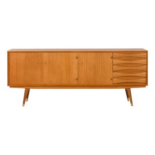 Long Scandinavian Teak Sideboard, 1960s For Sale