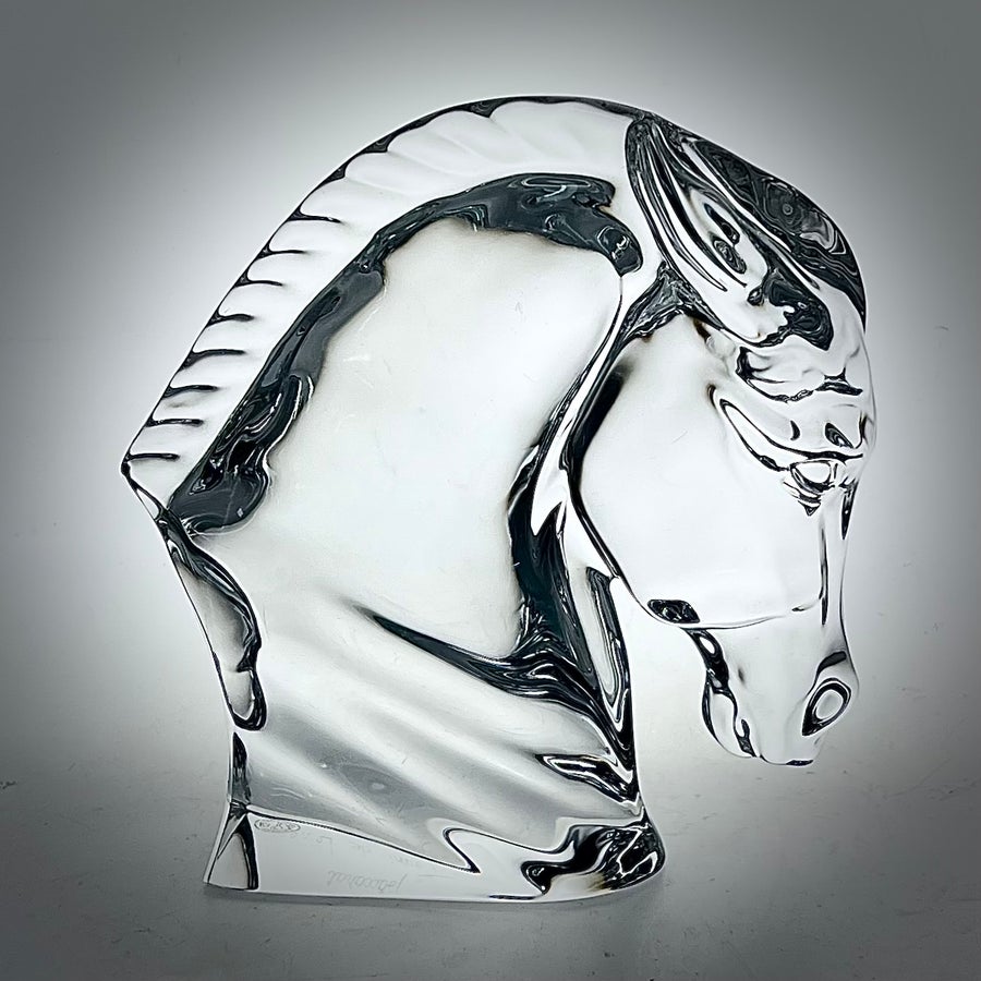 アート・デザイン・音楽 Baccarat 1980s Baccarat Art Crystal Horse Head by Tauni De Lesseps | Chairish