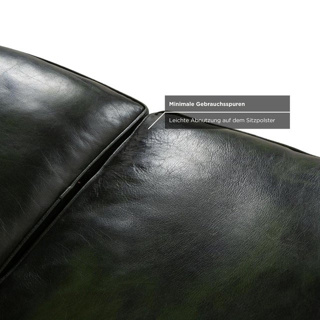 Green Chesterfield 4-Seater Sofa in Dark Green Leather For Sale - Image 8 of 15