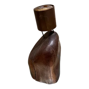 1960s Don Shoemaker Exotic Wood Bronze Votive Candle Holder