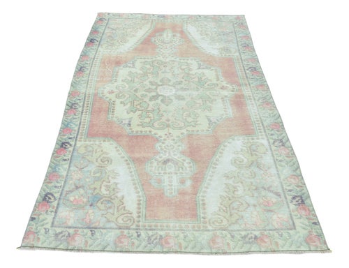 Bohemian Faded Orange Rug, 1960s