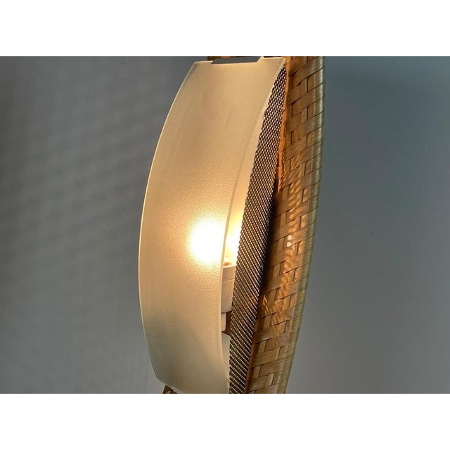 Italian Sculptural Woven Cane Floor Lamp, 1980s For Sale - Image 6 of 13