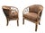 Metal Pair of Maitland-Smith Hollywood Regency Wooden Faux-Bamboo Tub Chairs With Wrought-Iron Scrollwork, Philippines For Sale - Image 7 of 14