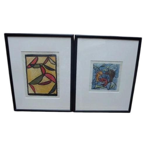 Maria Rajecka, Pair of Expressive Composition, 1950, Watercolor, Framed For Sale - Image 13 of 13