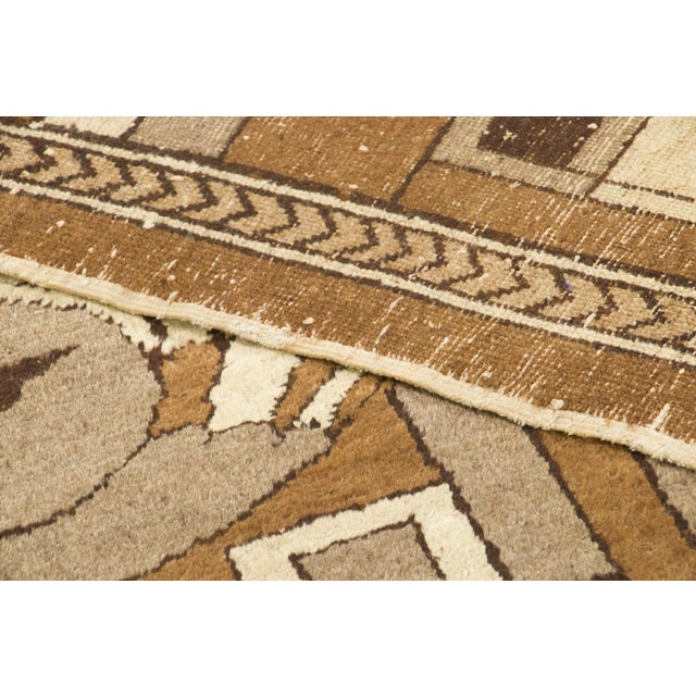 Textile Contemporary French Geometric Brown Wool Rug by Rug & Kilim, France For Sale - Image 7 of 9