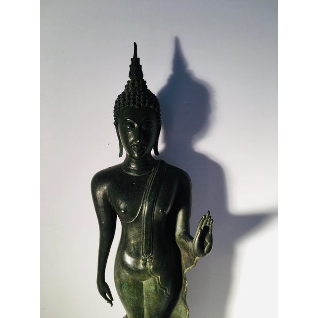 Early 20th Century Thai Bronze Buddha Sculpture For Sale - Image 4 of 10