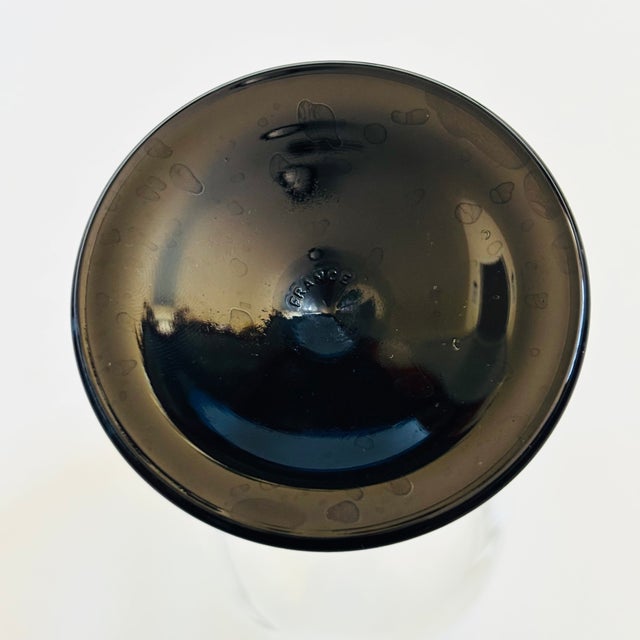 Vintage Postmodern Black Stemmed Champagne Coupes by Luminarc, France - Set of 6 For Sale - Image 9 of 9