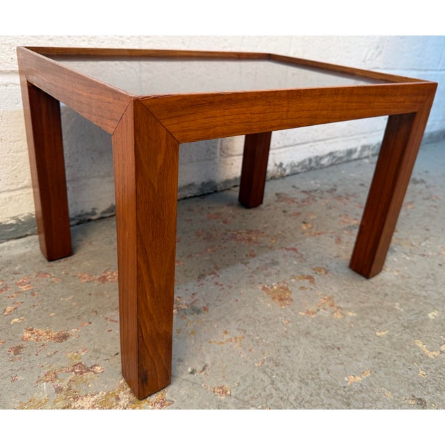 Vintage Mid-Century Modern Teak & Black Formica Nesting Tables – Set of 2 For Sale - Image 12 of 15