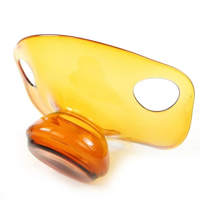 Postmodern Bowl by Maria Słaboń for Krosno Glassworks, Poland, 1970s, in Very Good conditions. Designed 1970 to 1979 This...