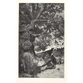 Max Klinger, Fallen Knight Etching, 1881, Aquatint For Sale