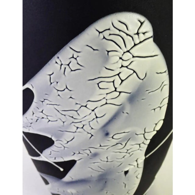 Mid-Century Modern Vintage Lava Glaze Ceramic Lamp in Black For Sale - Image 10 of 13