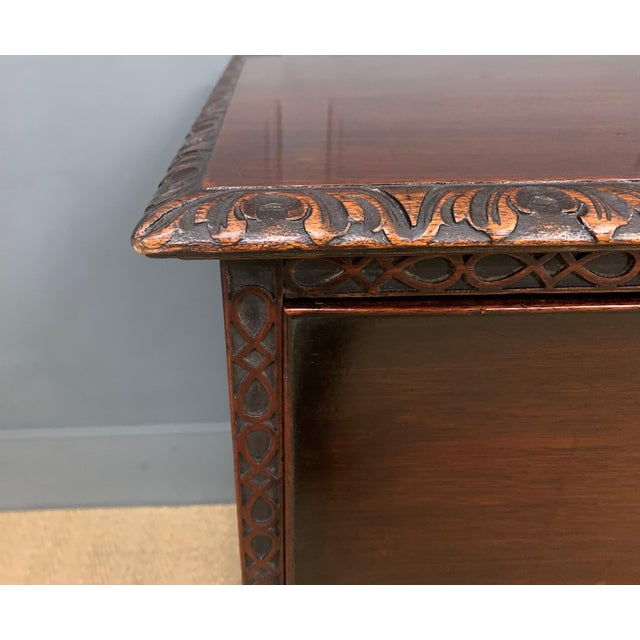 Wood Large Antique Chippendale Style Chest in Mahogany, 1890 For Sale - Image 7 of 17