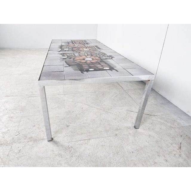 Vintage Ceramic Coffee Table attributed to Perignem, 1960s For Sale - Image 9 of 11