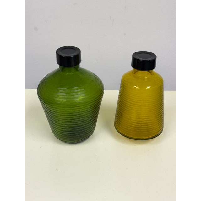 BoConcept Battuto Cut Glass Decorative Bottles, Set of Two For Sale - Image 9 of 12