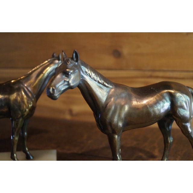Brown Early 20th Century Bronze Horses Bookends - A Pair For Sale - Image 8 of 8