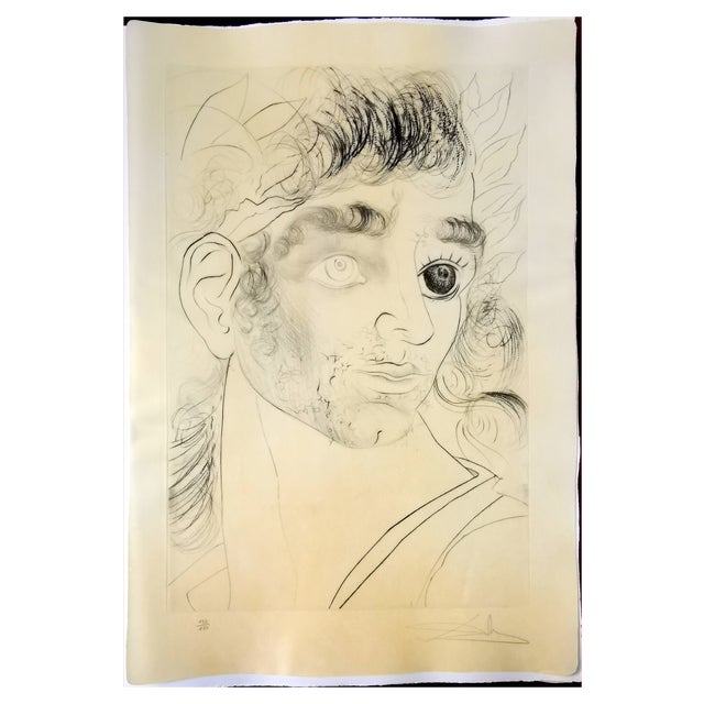 Salvador Dali, The Flagrant City, Original Color Drypoint Etching, 1973 For Sale