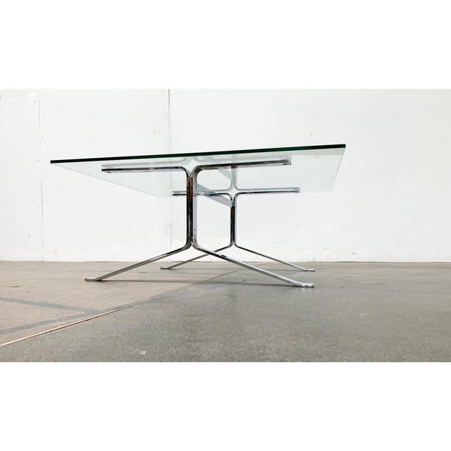 Silver Mid-Century Space Age French Chrome and Glass Joker Coffee Side Table by Olivier Mourgue for Airborne, 1960s For Sale - Image 8 of 18