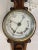 Antique Victorian quality carved walnut banjo barometer having a quality carved oak shaped case with a brass bezel,...